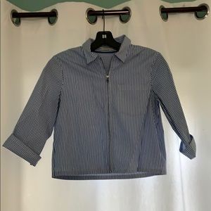 alice + olivia zip up blouse